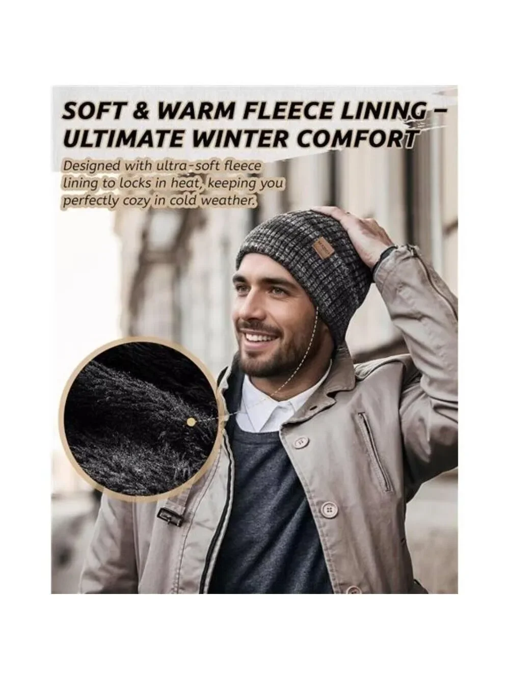 3 Pack Winter Hats Beanie for Men Women Warm Fleece Lined Knit Hat Cold Weather